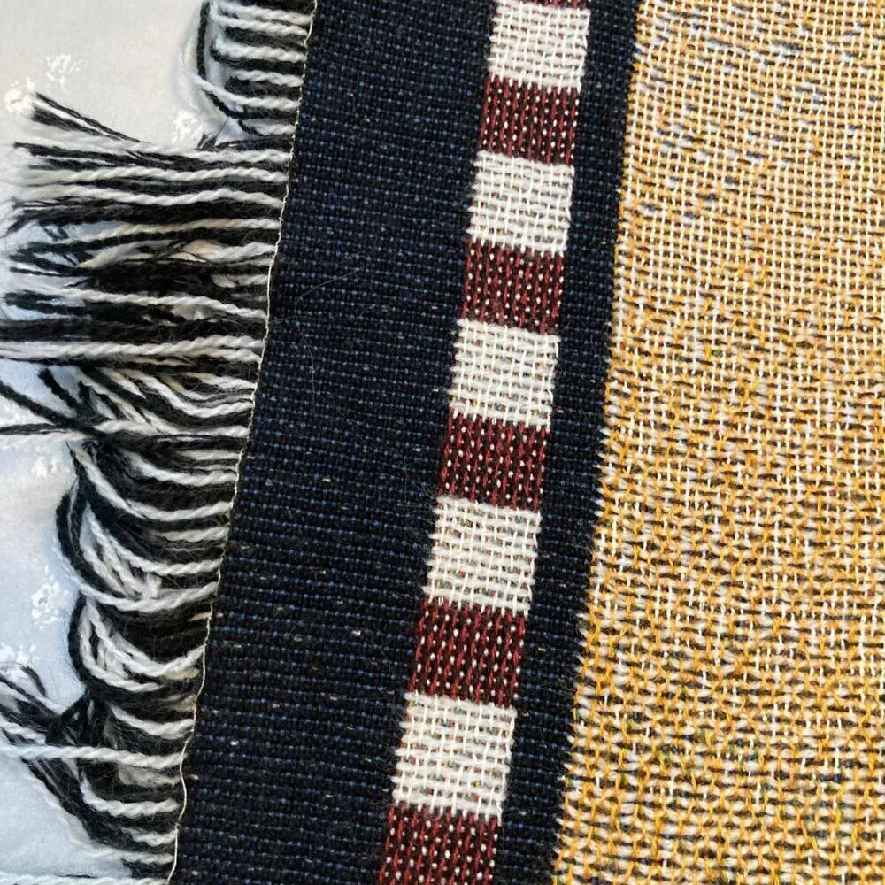 Vintage Woven Cotton Throw Blanket‎ Lighthouse Island 44 x 60